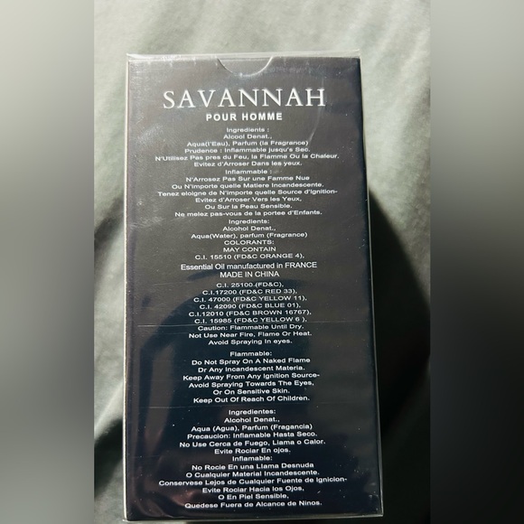 Savannah Pour Homme Men's cologne New in Box 3.4 FL.oz - Picture 3 of 4